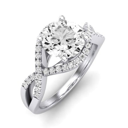 Dianella Matching Band Only (does Not Include Engagement Ring)  For Ring With Round Center whitegold