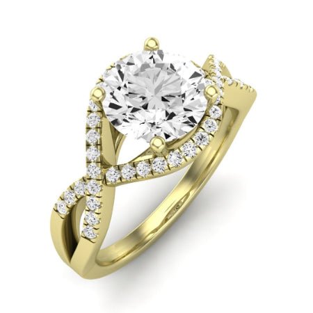 Dianella Matching Band Only (does Not Include Engagement Ring)  For Ring With Round Center yellowgold