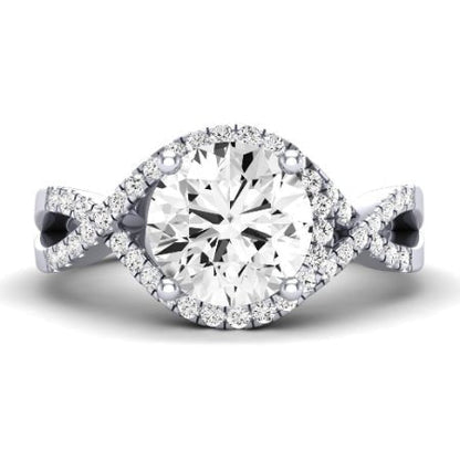 Dianella Matching Band Only (does Not Include Engagement Ring)  For Ring With Round Center whitegold