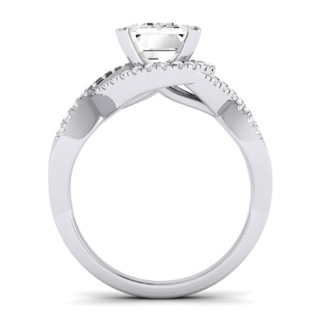 Dianella Moissanite Matching Band Only (does Not Include Engagement Ring)  For Ring With Emerald Center whitegold
