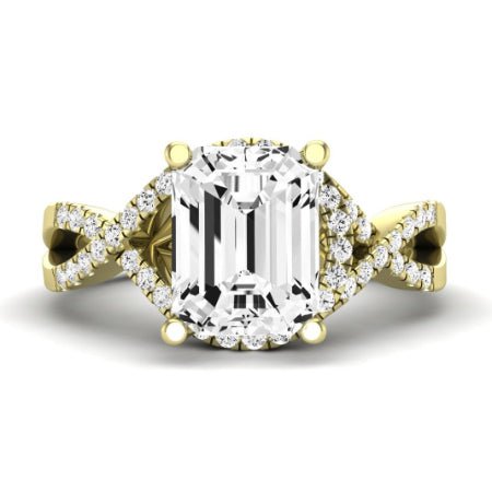 Dianella Moissanite Matching Band Only (does Not Include Engagement Ring)  For Ring With Emerald Center yellowgold