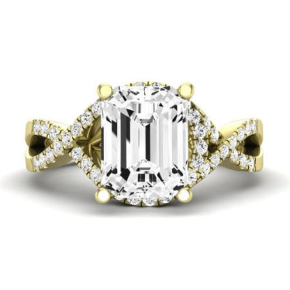Dianella Moissanite Matching Band Only (does Not Include Engagement Ring)  For Ring With Emerald Center yellowgold