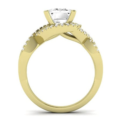 Dianella Moissanite Matching Band Only (does Not Include Engagement Ring)  For Ring With Emerald Center yellowgold