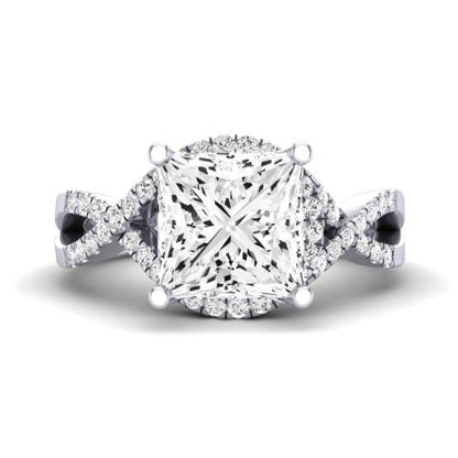Dianella Moissanite Matching Band Only (does Not Include Engagement Ring)  For Ring With Princess Center whitegold
