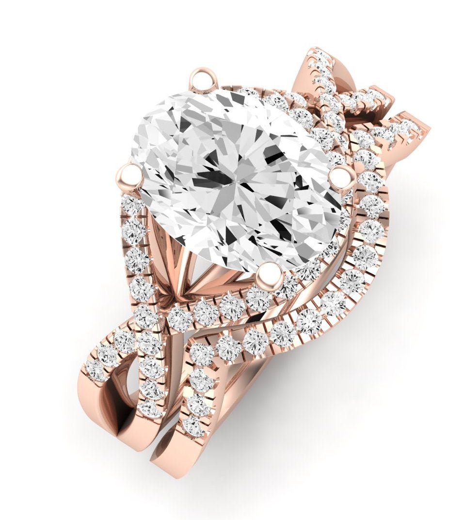 Dianella Oval Moissanite Bridal Set rosegold
