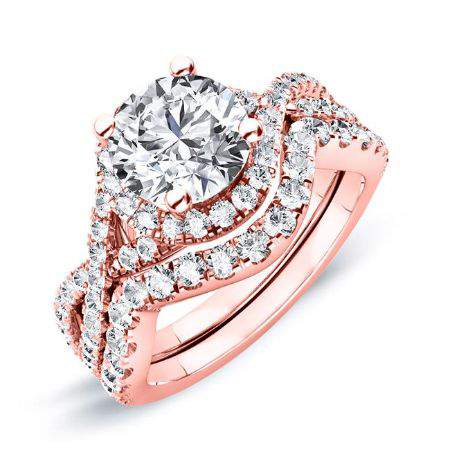 Dianella Round Moissanite Bridal Set rosegold