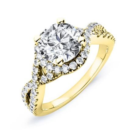 Dianella Round Moissanite Bridal Set yellowgold