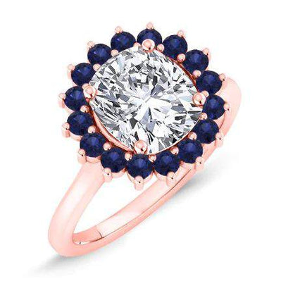 Dicentra Cushion Moissanite Bridal Set rosegold