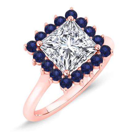 Dicentra Diamond Matching Band Only (engagement Ring Not Included) For Ring With Princess Center rosegold
