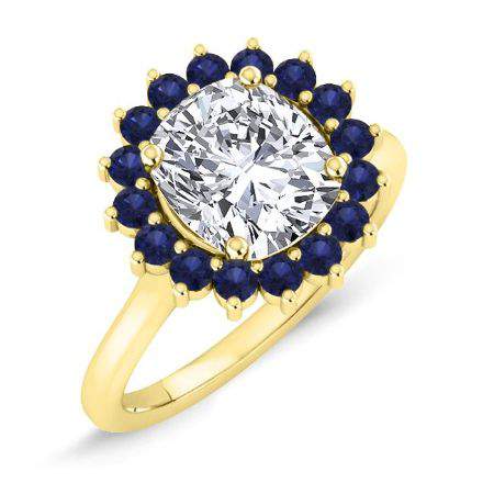 Dicentra Moissanite Matching Band Only (engagement Ring Not Included) For Ring With Cushion Center yellowgold