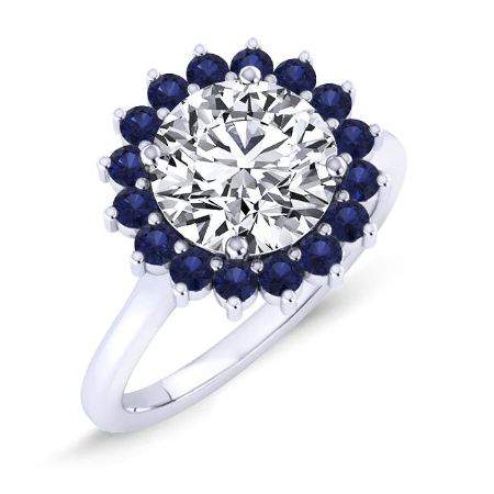 Dicentra Round Moissanite Bridal Set whitegold