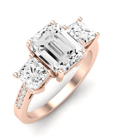 Dietes Emerald Diamond Engagement Ring (Lab Grown Igi Cert) rosegold