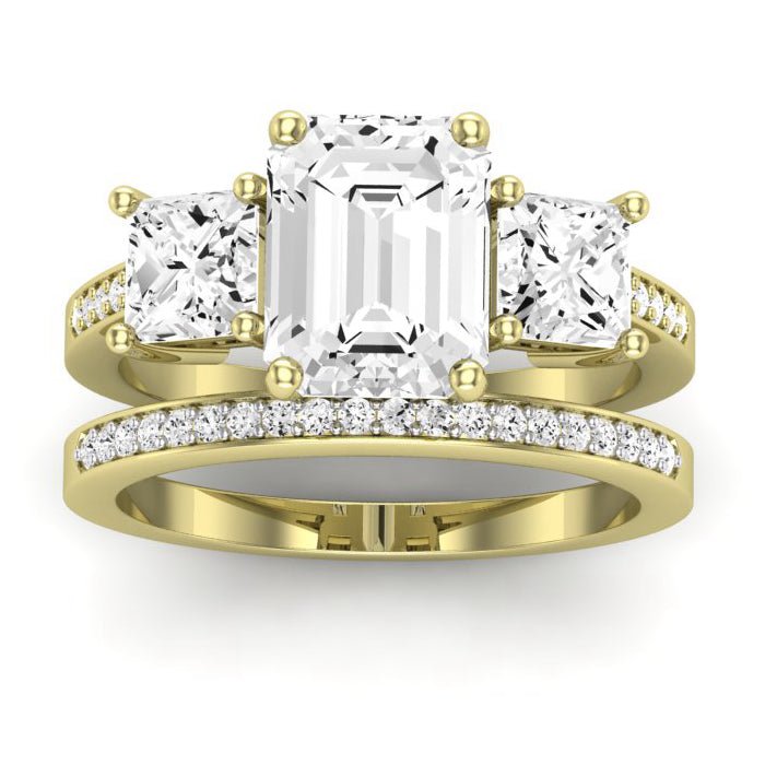 Dietes Emerald Moissanite Bridal Set yellowgold
