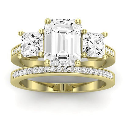 Dietes Emerald Moissanite Bridal Set yellowgold