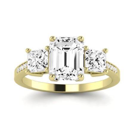 Dietes Emerald Moissanite Bridal Set yellowgold