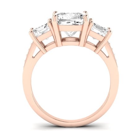Dietes Moissanite Matching Band Only (does Not Include Engagement Ring) For Ring With Cushion Center rosegold