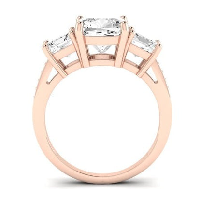 Dietes Moissanite Matching Band Only (does Not Include Engagement Ring) For Ring With Cushion Center rosegold