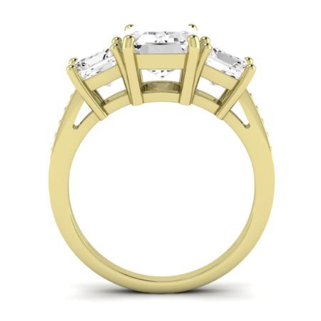 Dietes Moissanite Matching Band Only (does Not Include Engagement Ring) For Ring With Emerald Center yellowgold