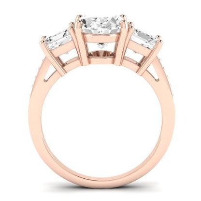 Dietes Moissanite Matching Band Only (does Not Include Engagement Ring) For Ring With Oval Center rosegold
