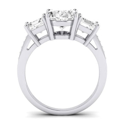Dietes Moissanite Matching Band Only (does Not Include Engagement Ring) For Ring With Oval Center whitegold