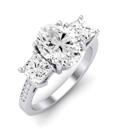 Dietes Moissanite Matching Band Only (does Not Include Engagement Ring) For Ring With Oval Center whitegold