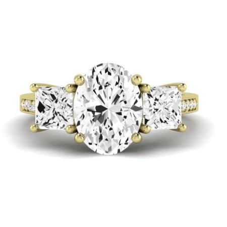 Dietes Moissanite Matching Band Only (does Not Include Engagement Ring) For Ring With Oval Center yellowgold