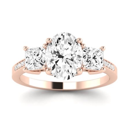 Dietes Moissanite Matching Band Only (does Not Include Engagement Ring) For Ring With Oval Center rosegold