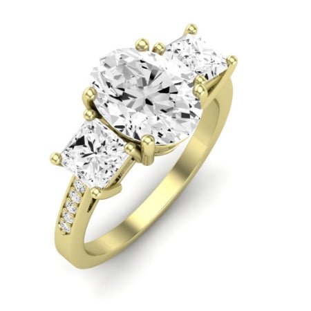 Dietes Moissanite Matching Band Only (does Not Include Engagement Ring) For Ring With Oval Center yellowgold