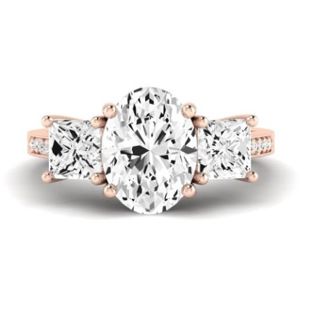 Dietes Moissanite Matching Band Only (does Not Include Engagement Ring) For Ring With Oval Center rosegold