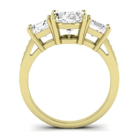Dietes Moissanite Matching Band Only (does Not Include Engagement Ring) For Ring With Oval Center yellowgold