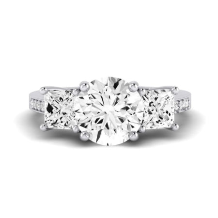 Dietes Moissanite Matching Band Only (does Not Include Engagement Ring) For Ring With Round Center whitegold