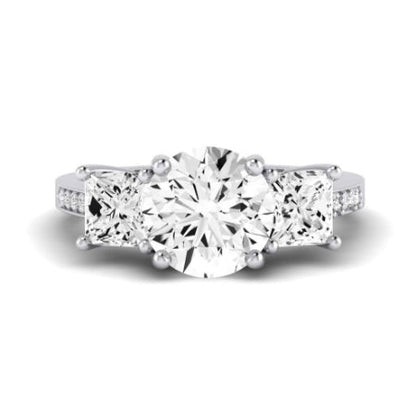 Dietes Moissanite Matching Band Only (does Not Include Engagement Ring) For Ring With Round Center whitegold