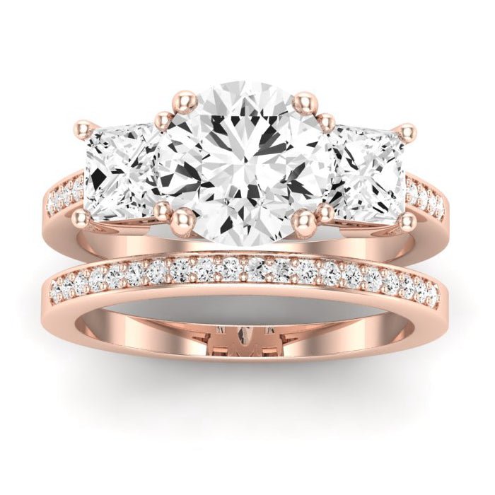 Dietes Moissanite Matching Band Only (does Not Include Engagement Ring) For Ring With Round Center rosegold
