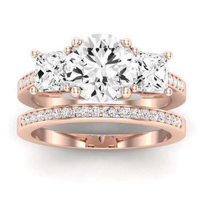 Dietes Moissanite Matching Band Only (does Not Include Engagement Ring) For Ring With Round Center rosegold