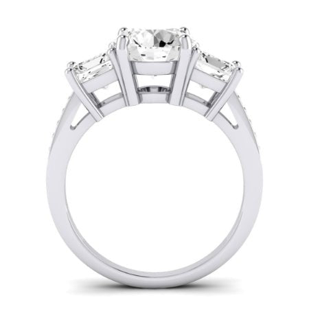Dietes Moissanite Matching Band Only (does Not Include Engagement Ring) For Ring With Round Center whitegold