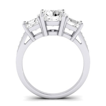 Dietes Moissanite Matching Band Only (does Not Include Engagement Ring) For Ring With Round Center whitegold