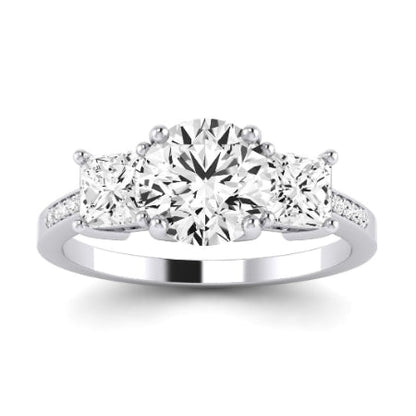 Dietes Moissanite Matching Band Only (does Not Include Engagement Ring) For Ring With Round Center whitegold