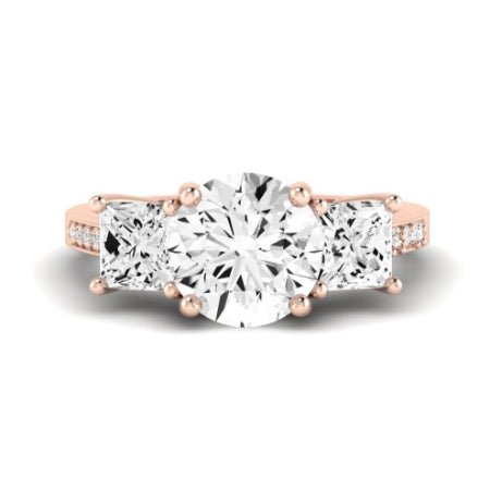 Dietes Moissanite Matching Band Only (does Not Include Engagement Ring) For Ring With Round Center rosegold