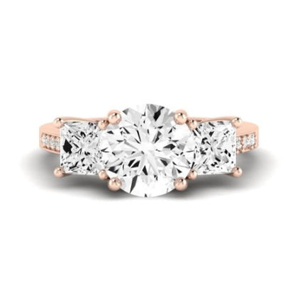 Dietes Moissanite Matching Band Only (does Not Include Engagement Ring) For Ring With Round Center rosegold