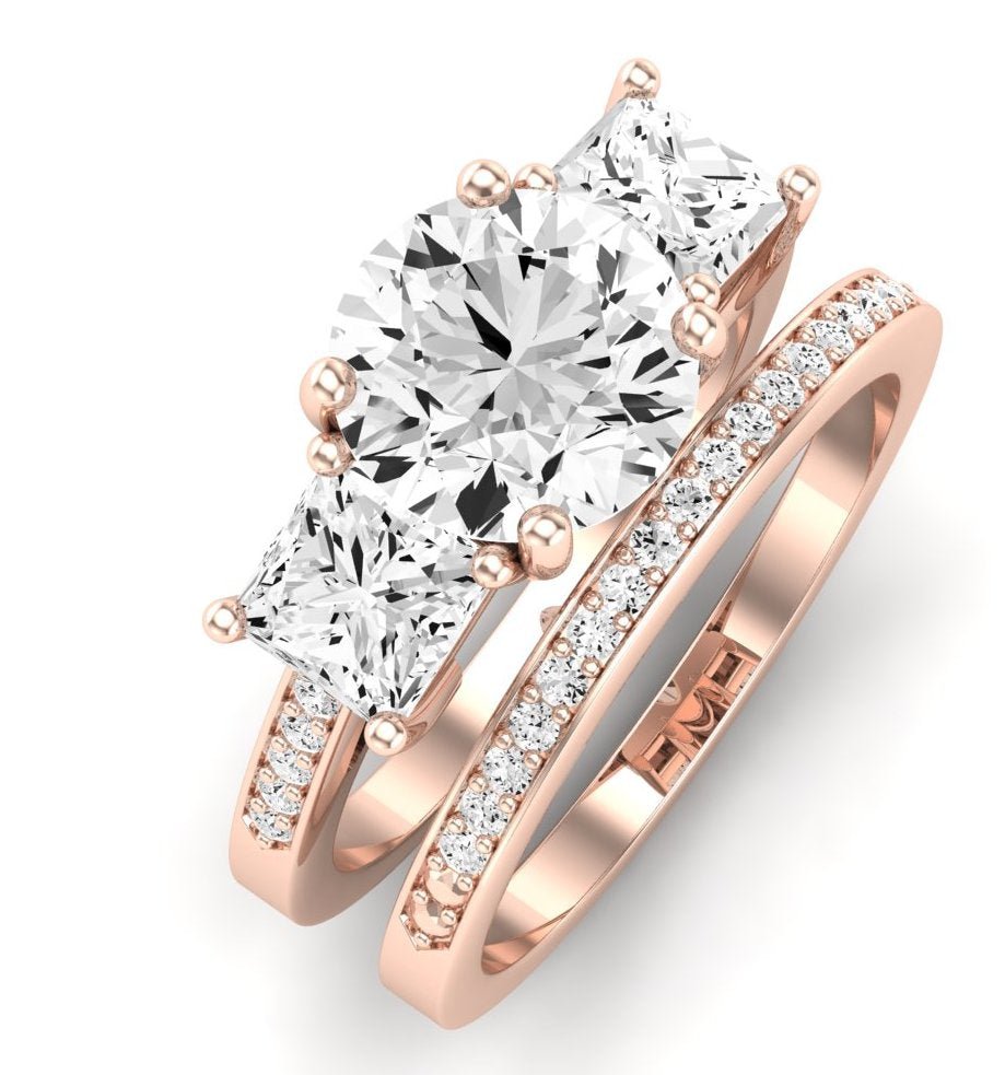 Dietes Moissanite Matching Band Only (does Not Include Engagement Ring) For Ring With Round Center rosegold