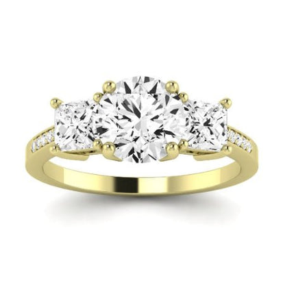 Dietes Moissanite Matching Band Only (does Not Include Engagement Ring) For Ring With Round Center yellowgold