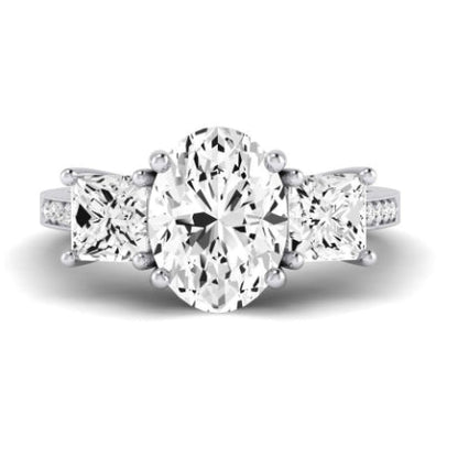 Dietes Oval Moissanite Bridal Set whitegold