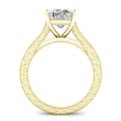 Edelweiss Cushion Moissanite Bridal Set yellowgold