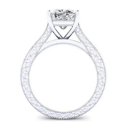 Edelweiss Cushion Moissanite Bridal Set whitegold
