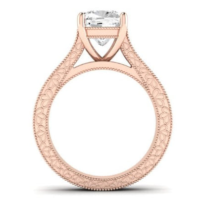 Edelweiss Diamond Matching Band Only (does Not Include Engagement Ring) For Ring With Cushion Center rosegold