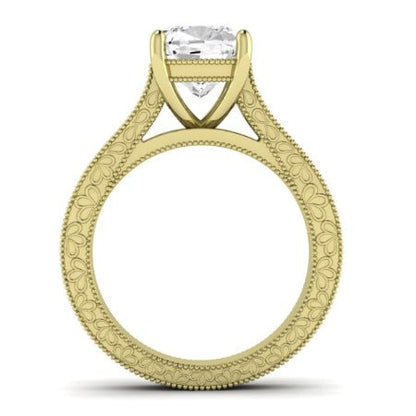 Edelweiss Diamond Matching Band Only (does Not Include Engagement Ring) For Ring With Cushion Center yellowgold