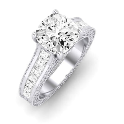 Edelweiss Diamond Matching Band Only (does Not Include Engagement Ring) For Ring With Cushion Center whitegold