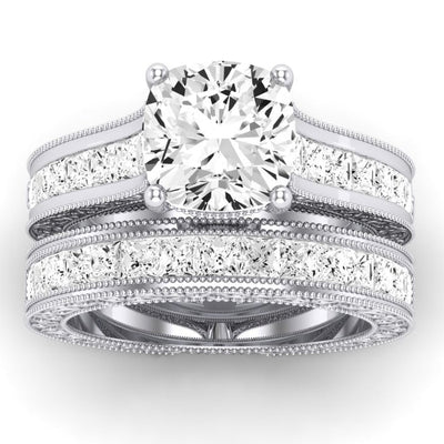 Edelweiss Diamond Matching Band Only (does Not Include Engagement Ring) For Ring With Cushion Center whitegold