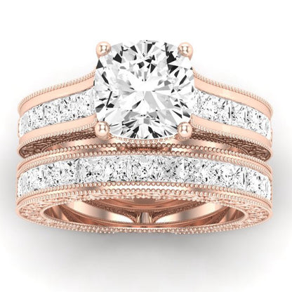 Edelweiss Diamond Matching Band Only (does Not Include Engagement Ring) For Ring With Cushion Center rosegold