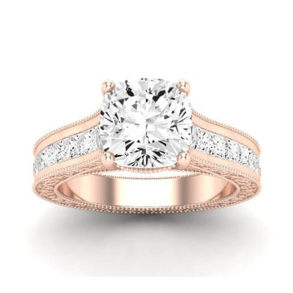 Edelweiss Diamond Matching Band Only (does Not Include Engagement Ring) For Ring With Cushion Center rosegold